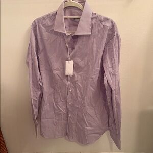 Classic Purple Striped Dress Shirt